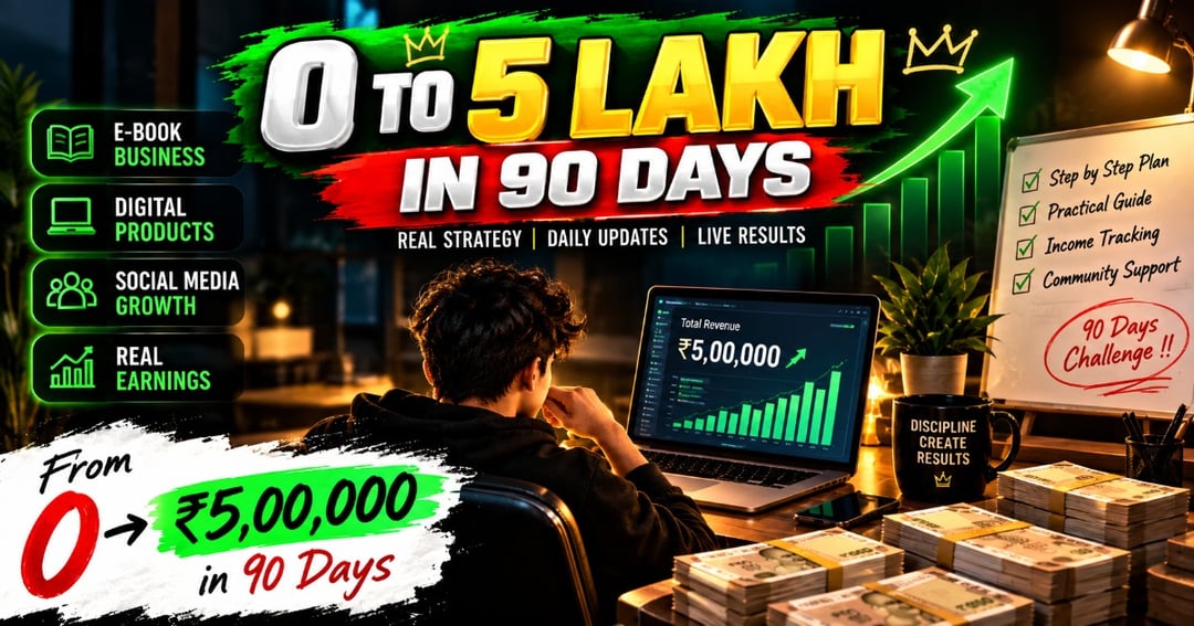 ₹0 to ₹5 Lakh in 90 Days | E-Book Business Challenge 🚀