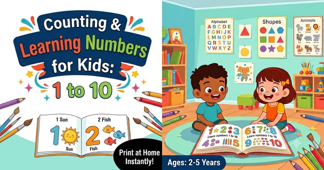 Fun 1 to 10 Preschool Coloring Book