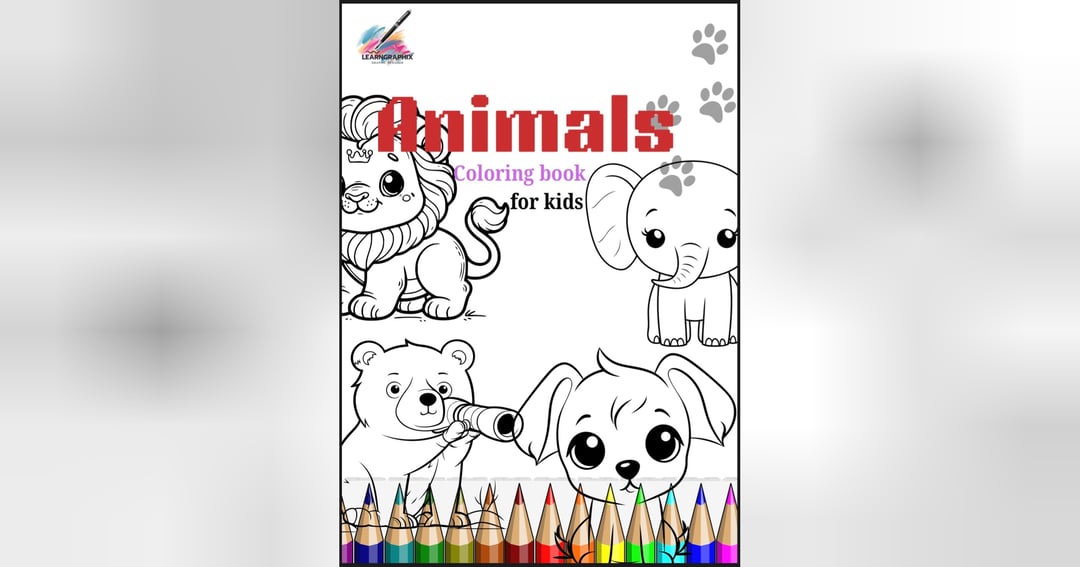 Animals Coloring Book for Kids - 10 Cute Animals | Ages 3-8