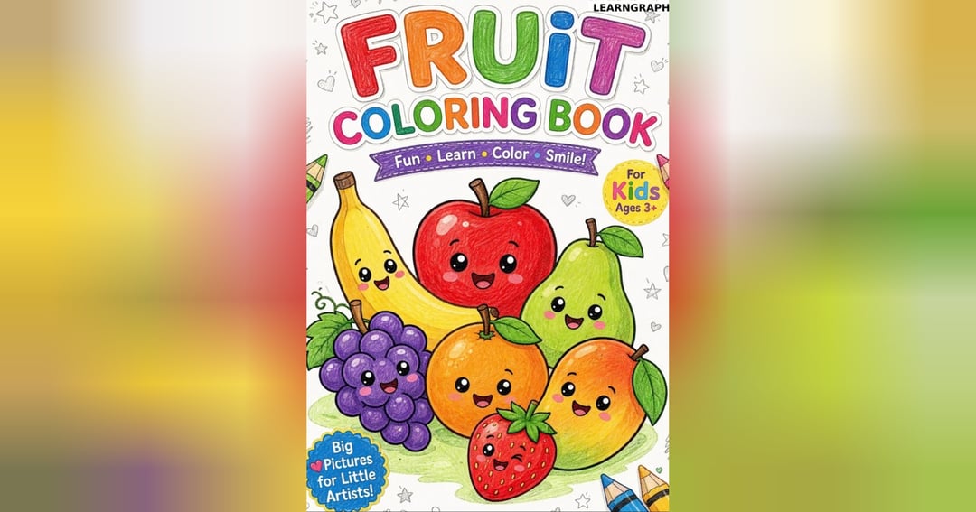 Fruit Coloring Book for Kids Ages 3+
