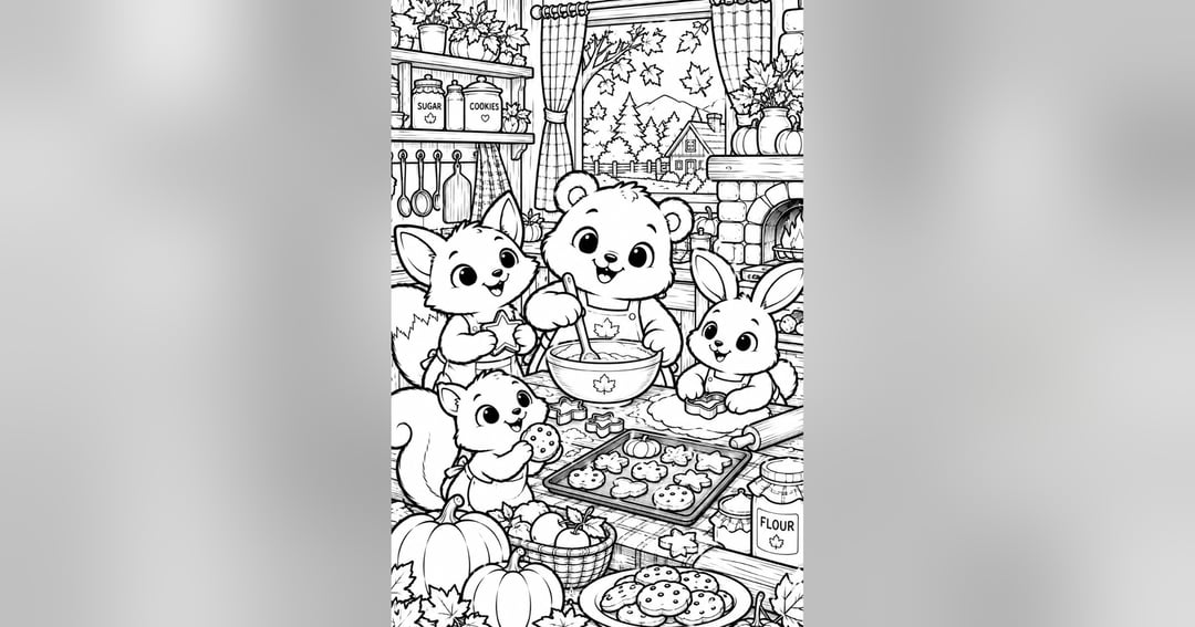 My Happy Autumn Coloring Book for Kids: 18 Cute Fall Coloring Pages Featuring Woodland Animals, Pumpkins, Leaves & Cozy Autumn Adventures, image 3