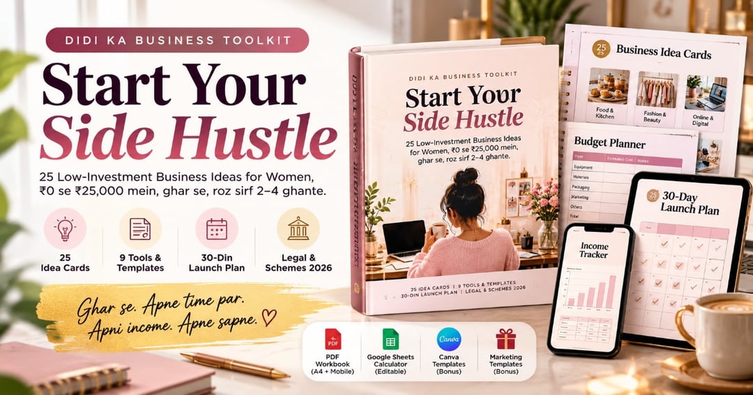 Start Your Side Hustle Toolkit: 25 Low-Investment Business Ideas + 30-Day Launch Plan