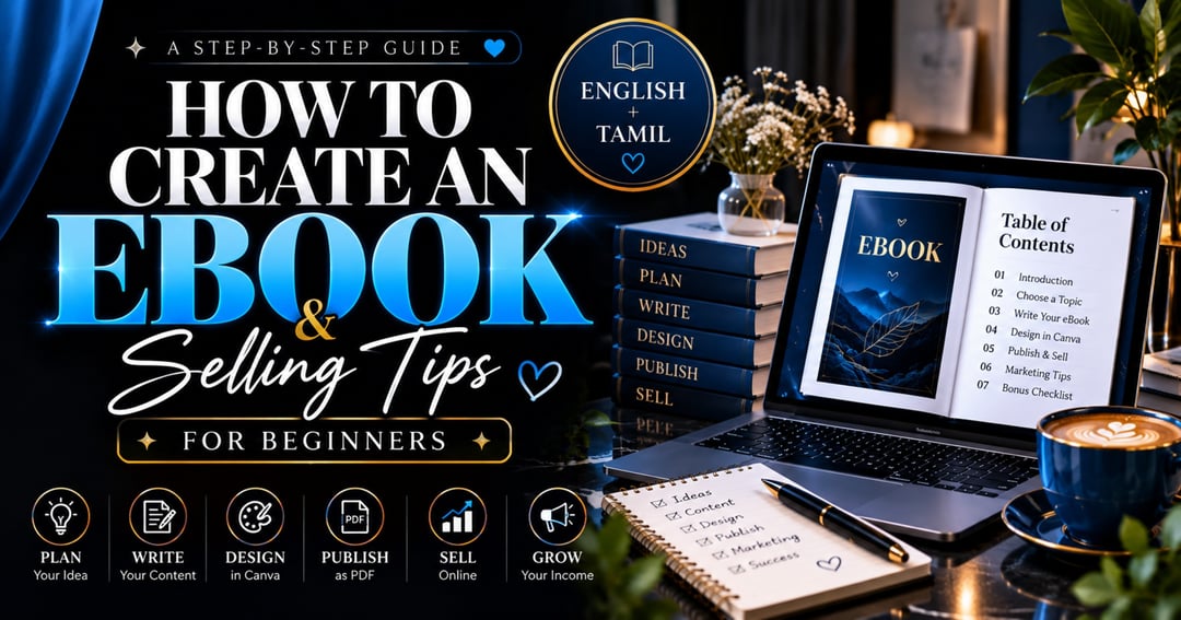 How to Create an eBook & Selling Tips: A Beginner’s Guide to Creating, Publishing & Selling Digital Products 💙📘