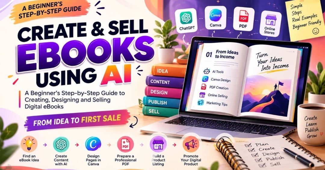 Create & Sell eBooks Using AI | Beginner's Step-by-Step Digital Publishing Guide