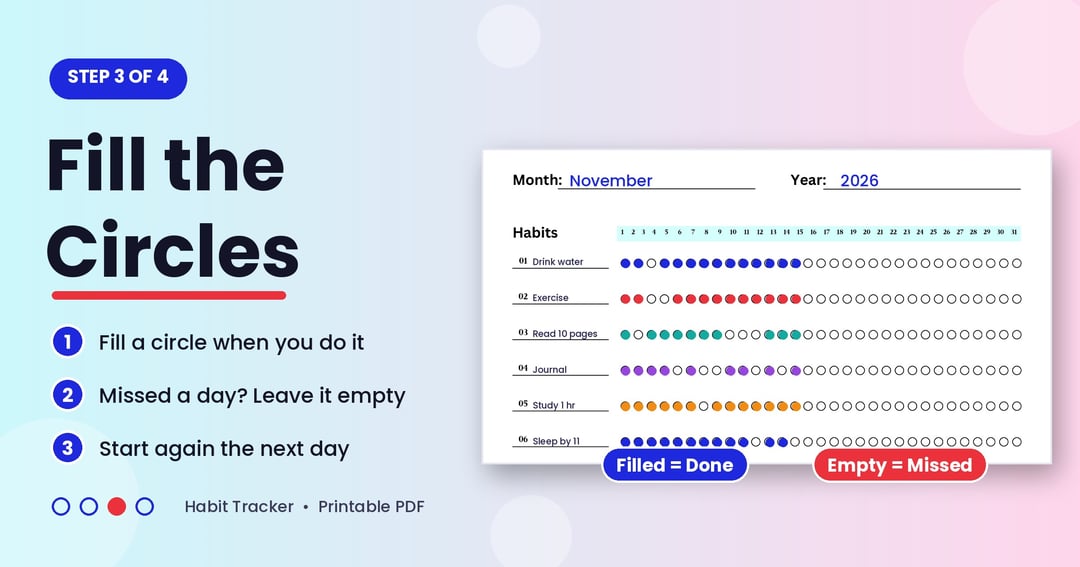"Habit Tracker 2026: Printable Monthly Planner, image 4