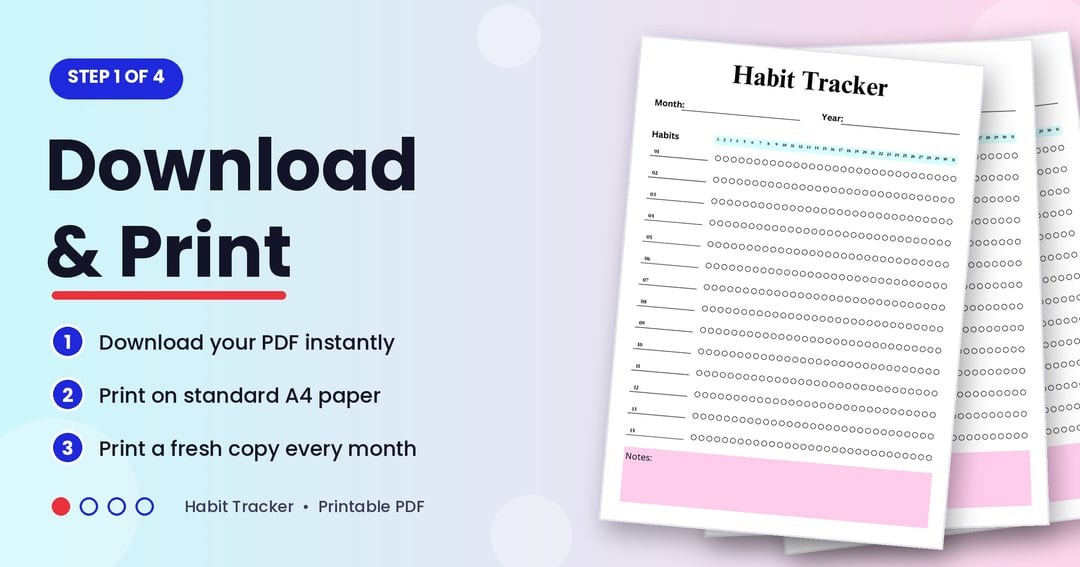 "Habit Tracker 2026: Printable Monthly Planner, image 2