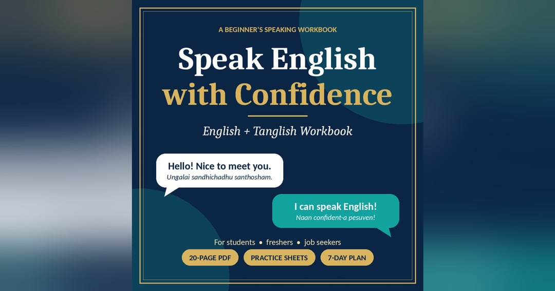 Speak English with Confidence: Beginner English + Tanglish Workbook