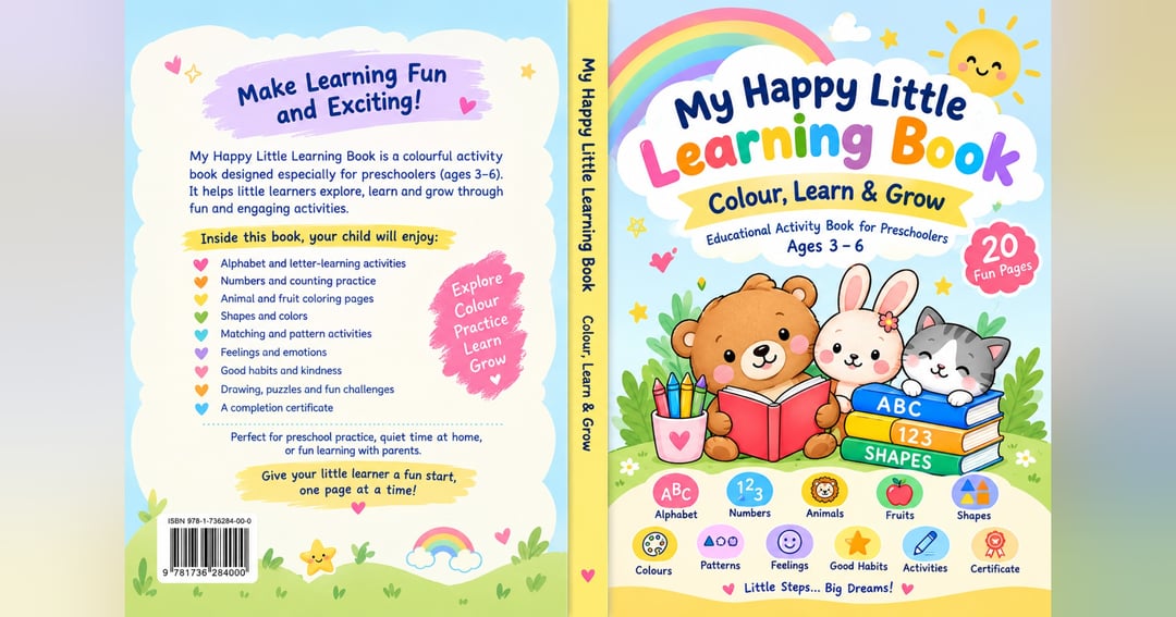 My Happy Little Learning Book: Colour, Learn & Grow