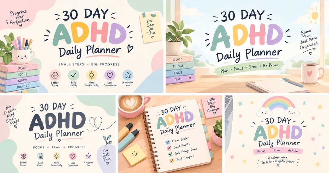30 Days ADHD Aesthetic Daily Planner, image 2