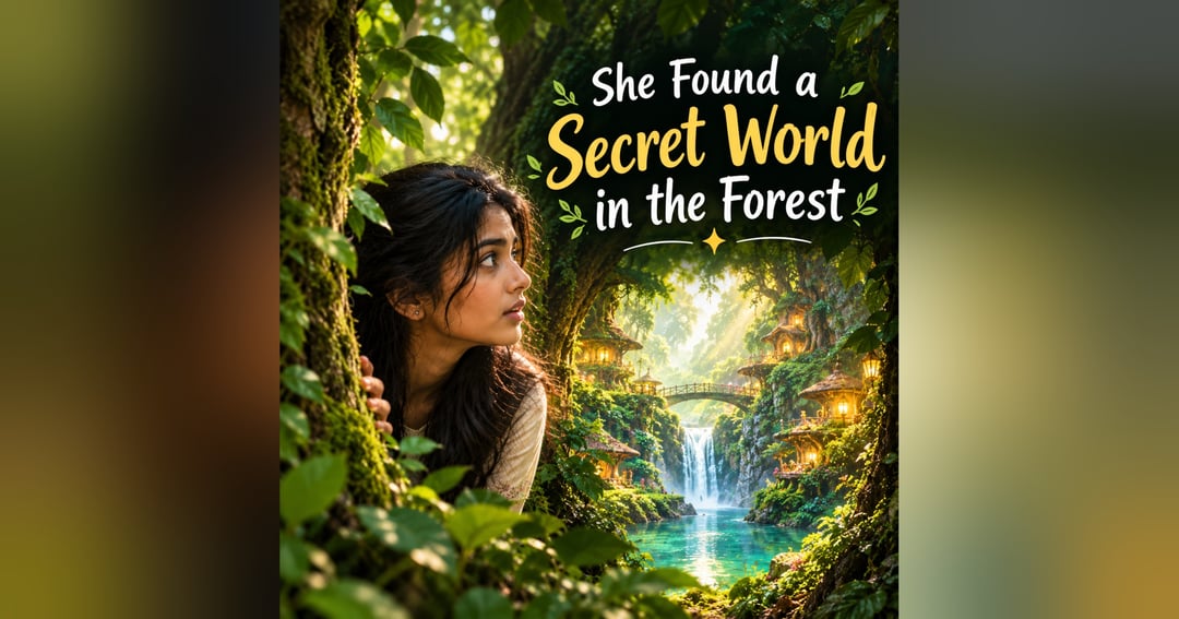 A girl who found a secret world in the forest