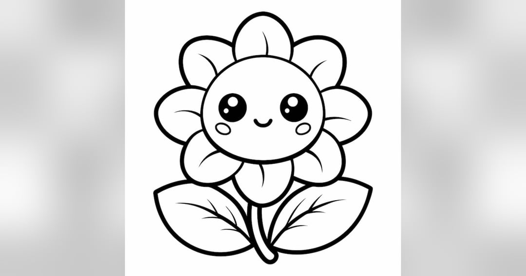Cute Nature Coloring Page for Kids, image 2