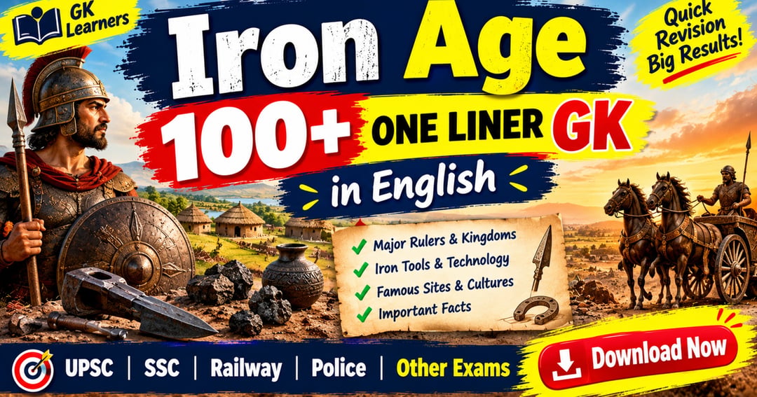 Iron Age 100+ One Liner Gk in English | Download Now