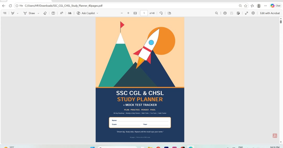 The 30-Day Study Reset | SSC CGL & CHSL Beginner Study Planner PDF, image 2