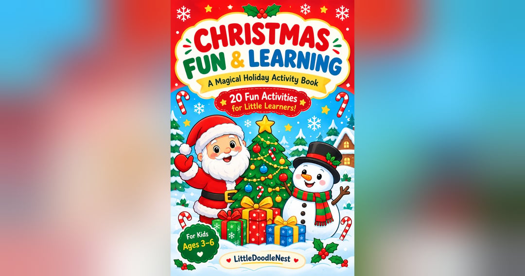Christmas Fun & Learning Activity Book for Kids (Ages 3–6) | Printable PDF