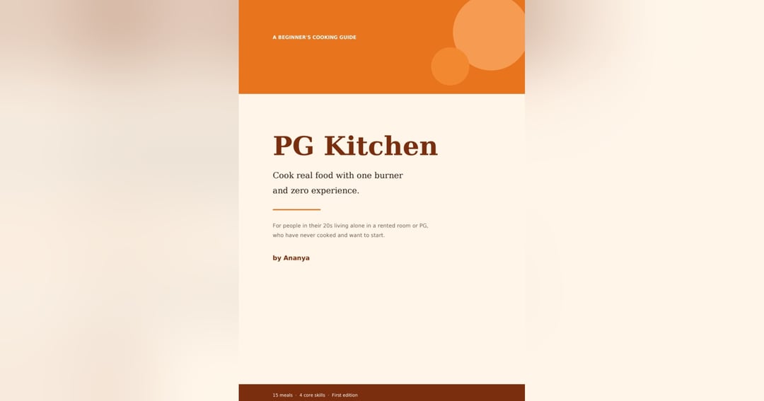 PG Kitchen: A Beginner’s Cooking Guide for Indians Living Alone, image 2