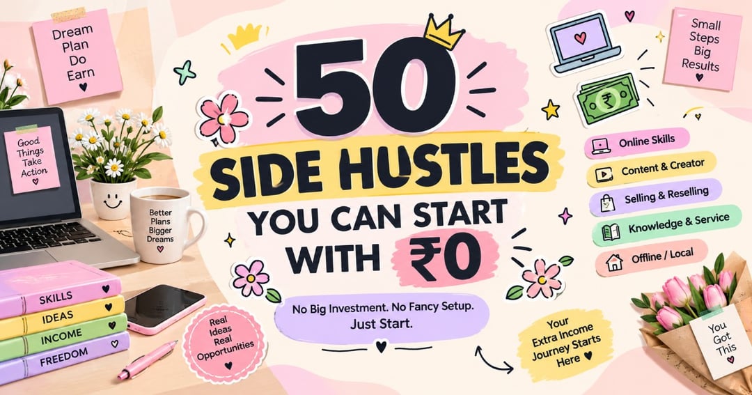50 Side Hustles You Can Start With ₹0
