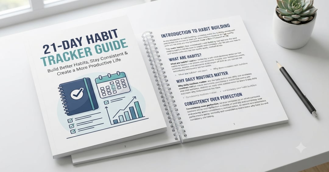 21-Day Habit Tracker Guide: Build Better Habits, Stay Consistent & Create a More Productive Life