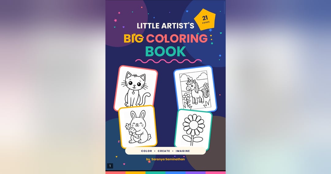 Little Artist's Big Coloring Book | 21 Printable Coloring Pages for Kids | Flowers, Animals, Party & Story Time | PDF Digital Download, image 2