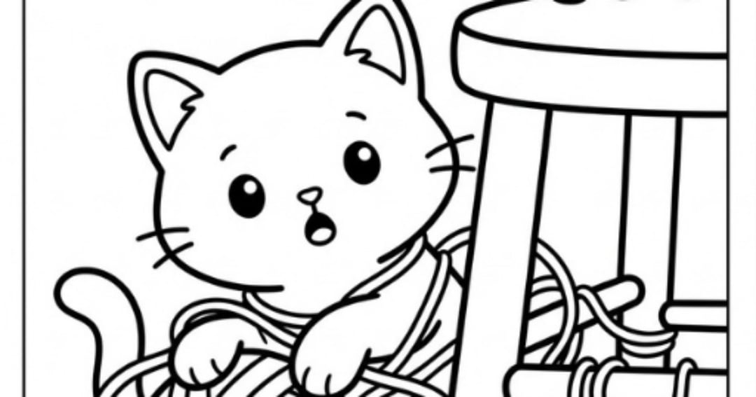 Cozy Cat Coloring Book | 52 Printable Pages | Cute Cat Scenes | Adult & Kids Coloring | Instant Download PDF, image 2