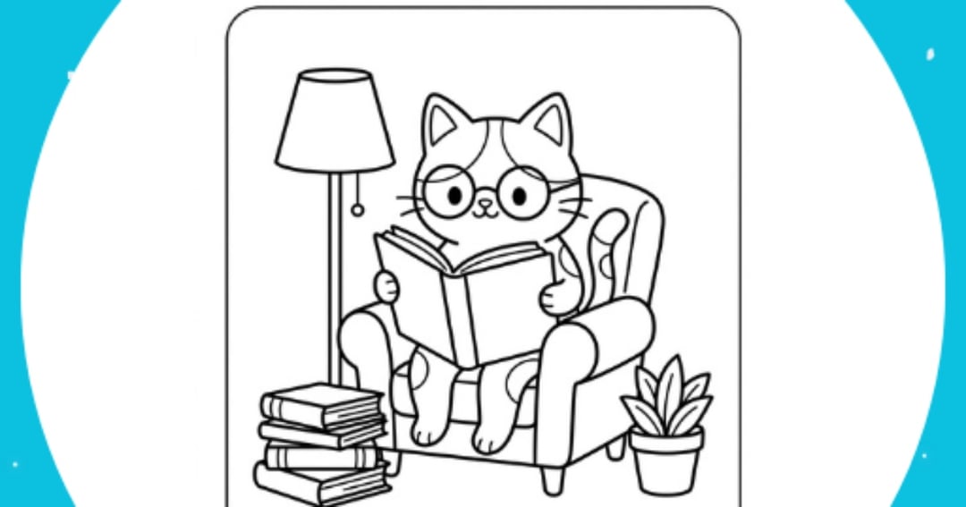 Cozy Cat Coloring Book | 52 Printable Pages | Cute Cat Scenes | Adult & Kids Coloring | Instant Download PDF, image 3