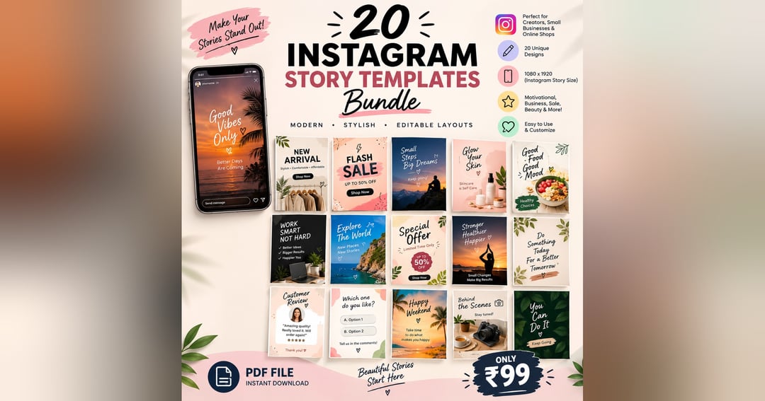 20 Instagram Story Template Bundle