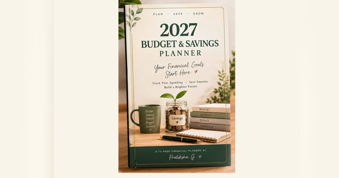 2027 Budget & Savings Planner | Monthly Budget, Expense & Savings Tracker