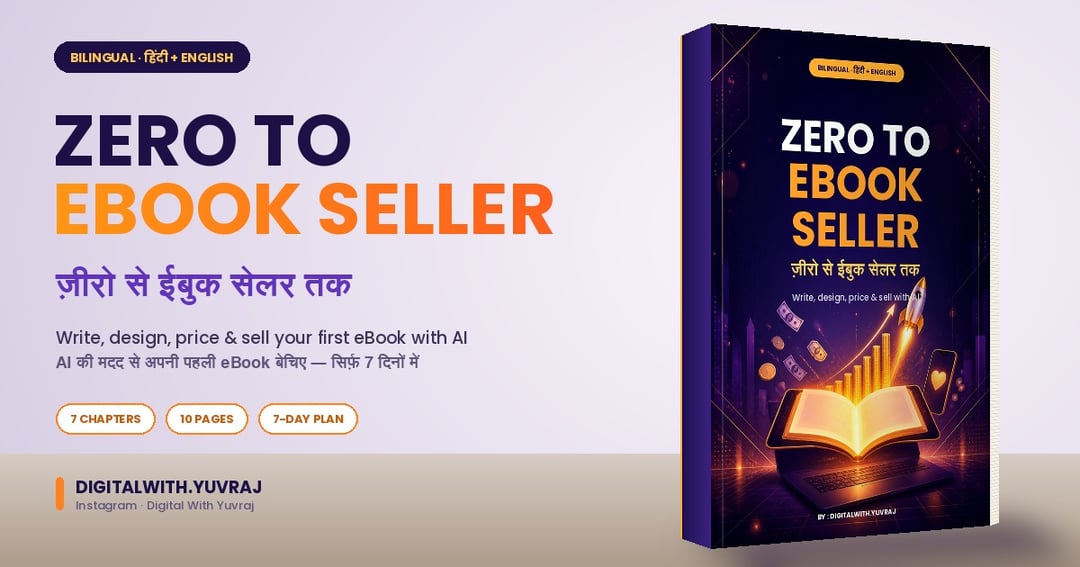 Zero to eBook Seller – Learn to Create, Design & Sell Your First eBook with AI | 7-Step Hindi + English Guide, image 2