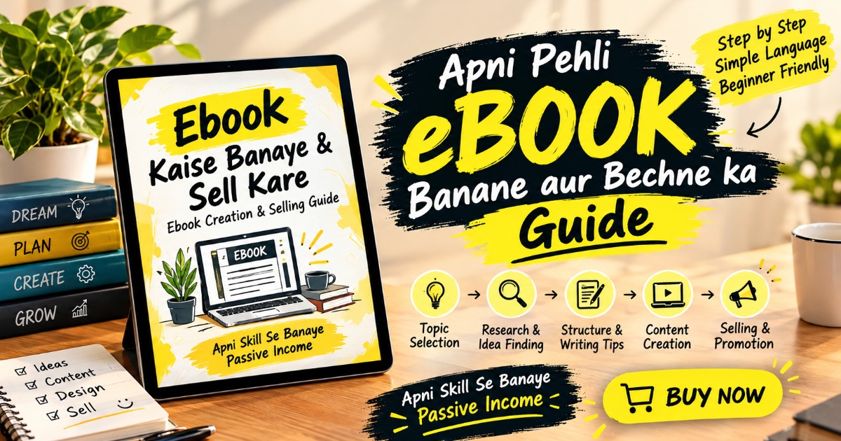Apni knowledge ko Ebook me convert kare aur earning ka journey start kare!  Simple Language | Step-by-Step | Beginner Friendly