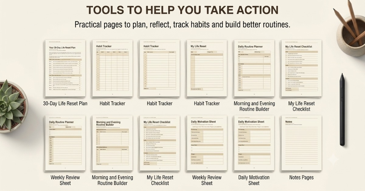 The Get Your Life Together Guide | 30-Day Life Reset Workbook, Self-Improvement eBook, Habit Tracker & Daily Routine Planner (PDF), image 3