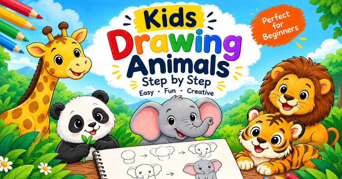 Kids drawing animals