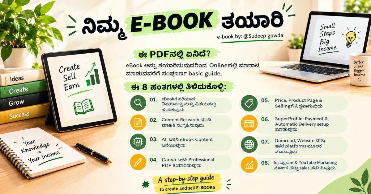 E-BOOK ನಿಂದ ಹಣಗಳಿಸುವ ಸಂಪೂರ್ಣ ಮಾಹಿತಿ, image 2