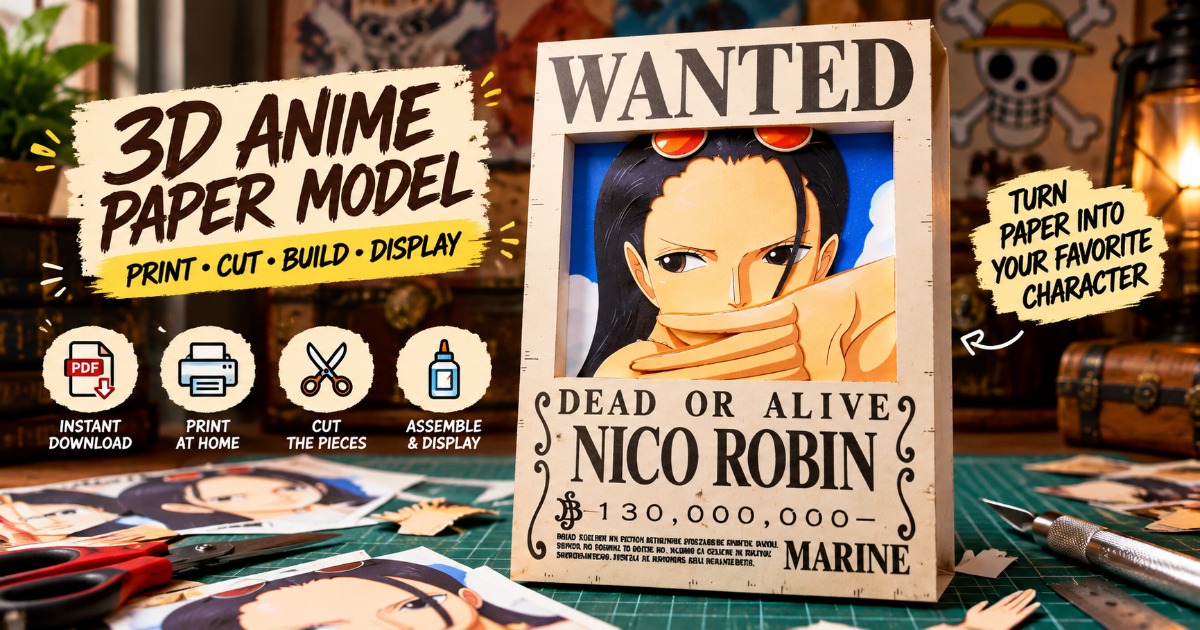 Nico Robin Wanted Series - One Piece - Printable Paper 3D Figure