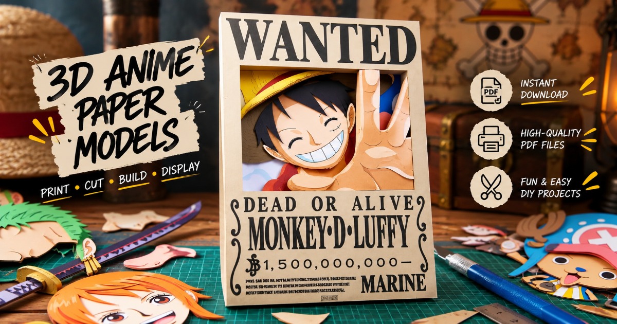 Luffy Wanted Series - One Piece - Printable Paper 3D Figure