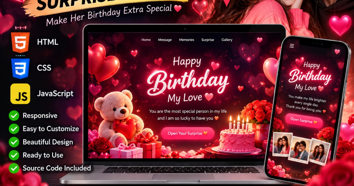 Romantic Birthday Surprise Website for Girlfriend💝, image 2