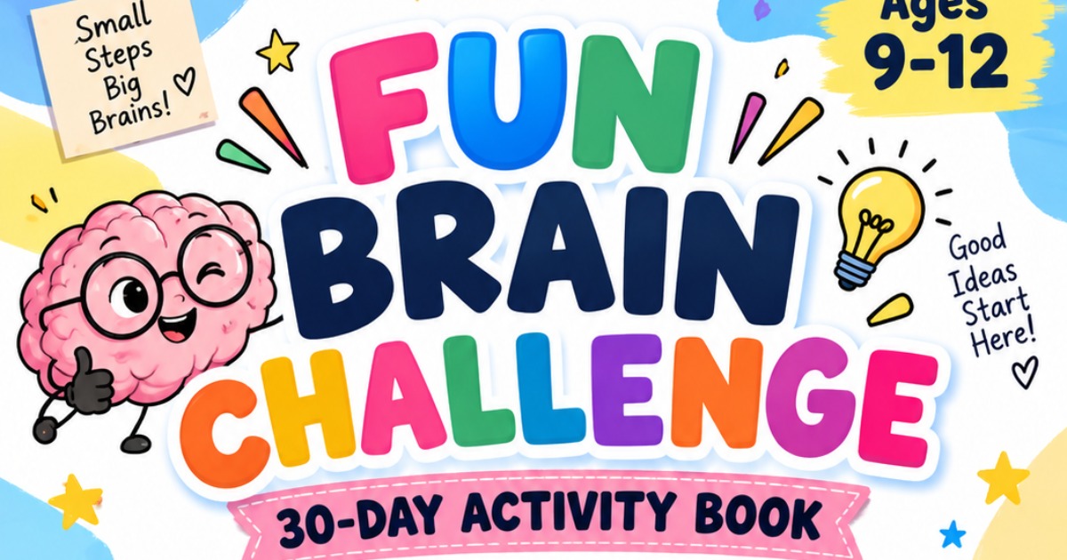 Fun Brain Challenge – 30-Day Activity Book for Kids Ages 9–12