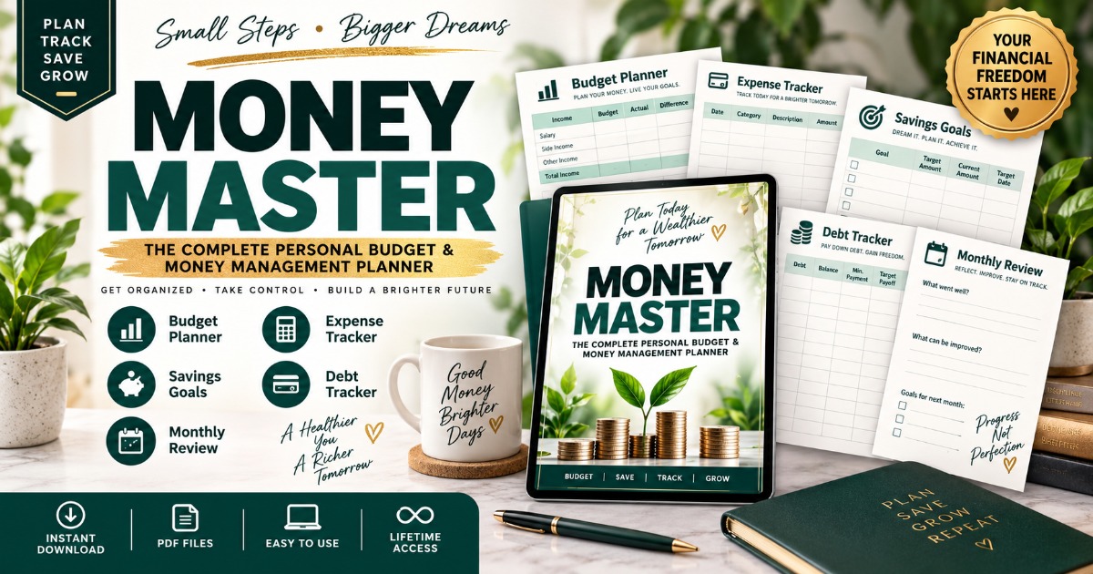 Money Master – Complete Personal Budget & Money Management Planner Budget, Expenses, Savings & Debt Tracker
