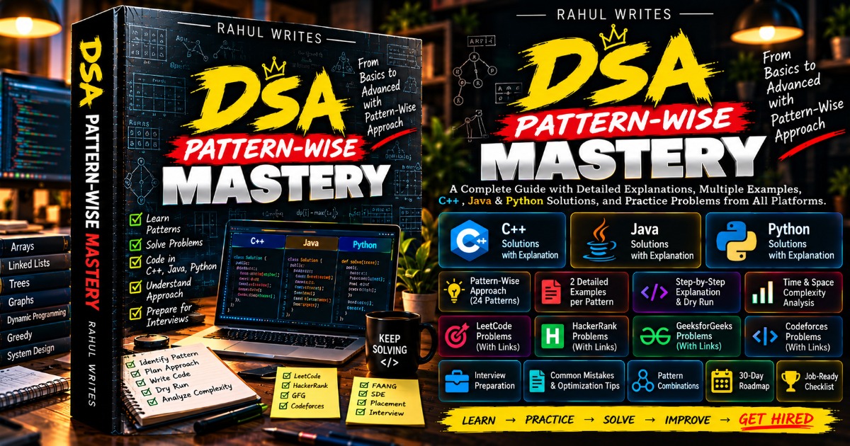 DSA Pattern-Wise Mastery — C++ + Java + Python