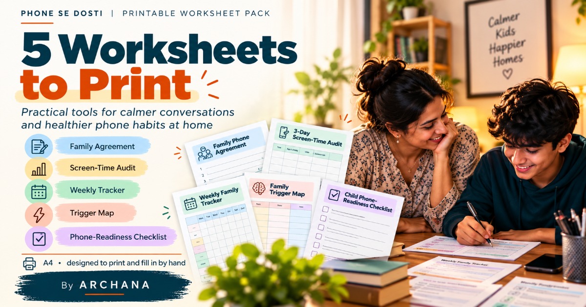 Phone Se Dosti Printable Worksheet Pack: 5 Practical Worksheet
