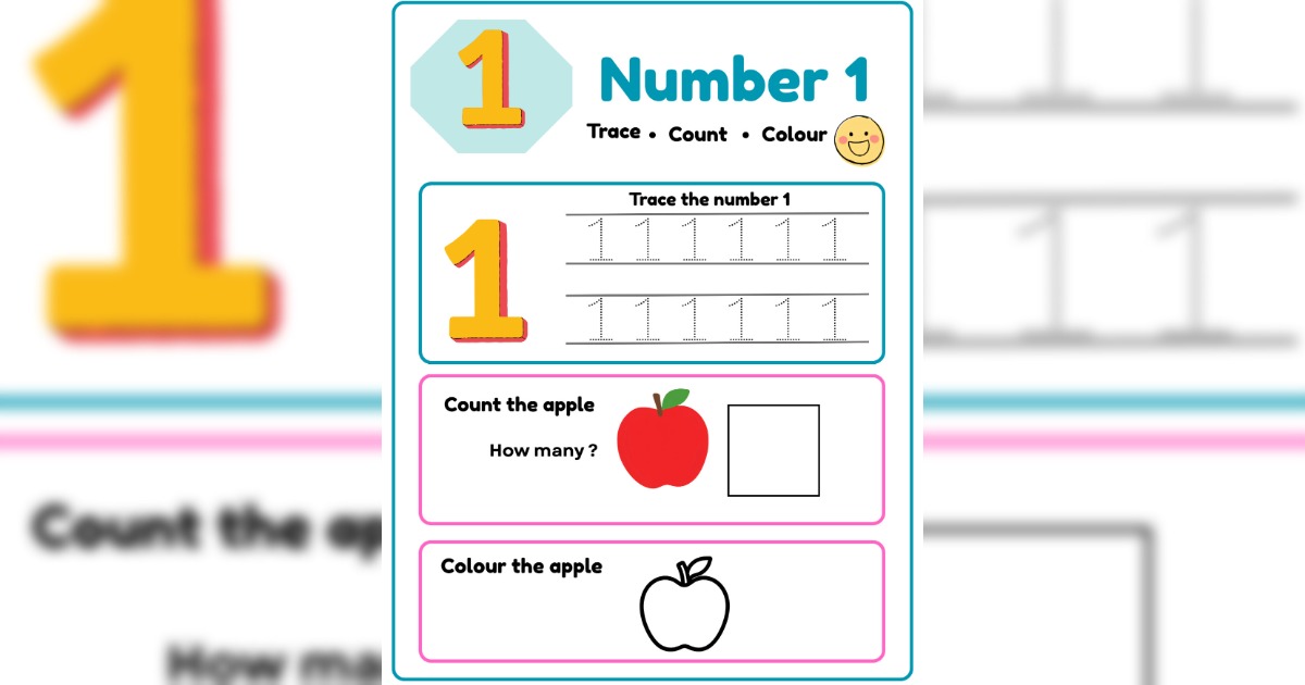 1_to_20 number tracing workbook, image 2