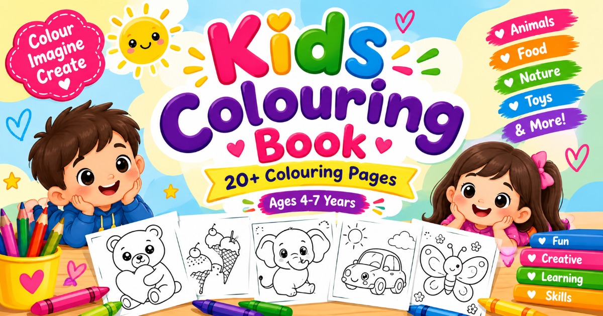 Kids colouring art book