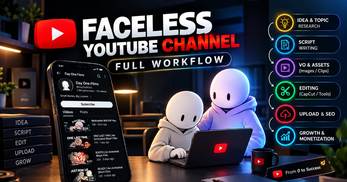 🚀 FACELESS YOUTUBE CHANNEL — FULL WORKFLOW
