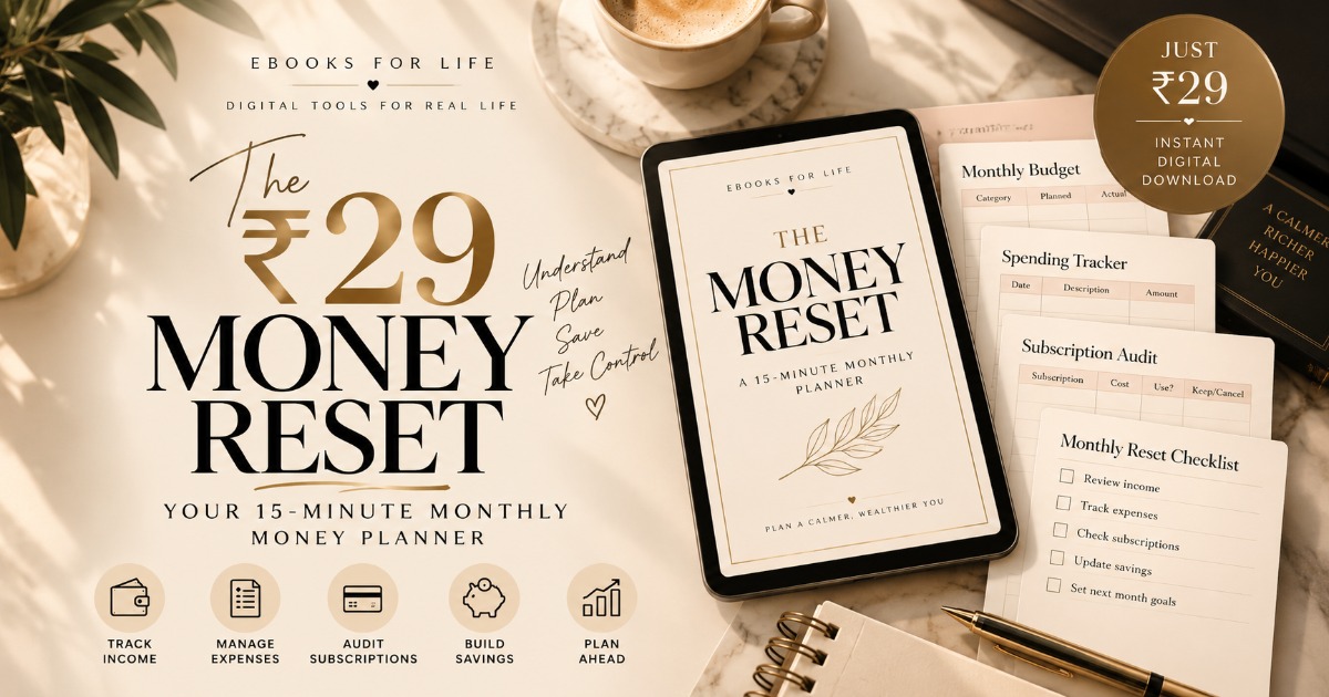 The ₹29 Money Reset — 15-Minute Monthly Money Planner