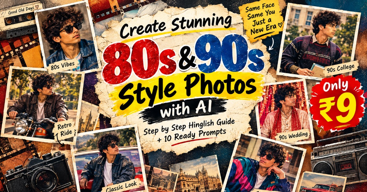 80s & 90s Style Photos with AI 📸 | Same Face, New Era | Only ₹9