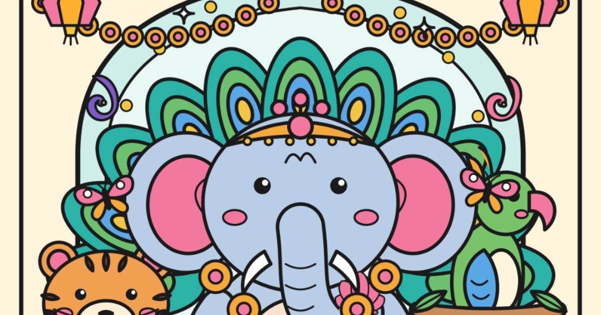 Indian theamed coloring book, image 2