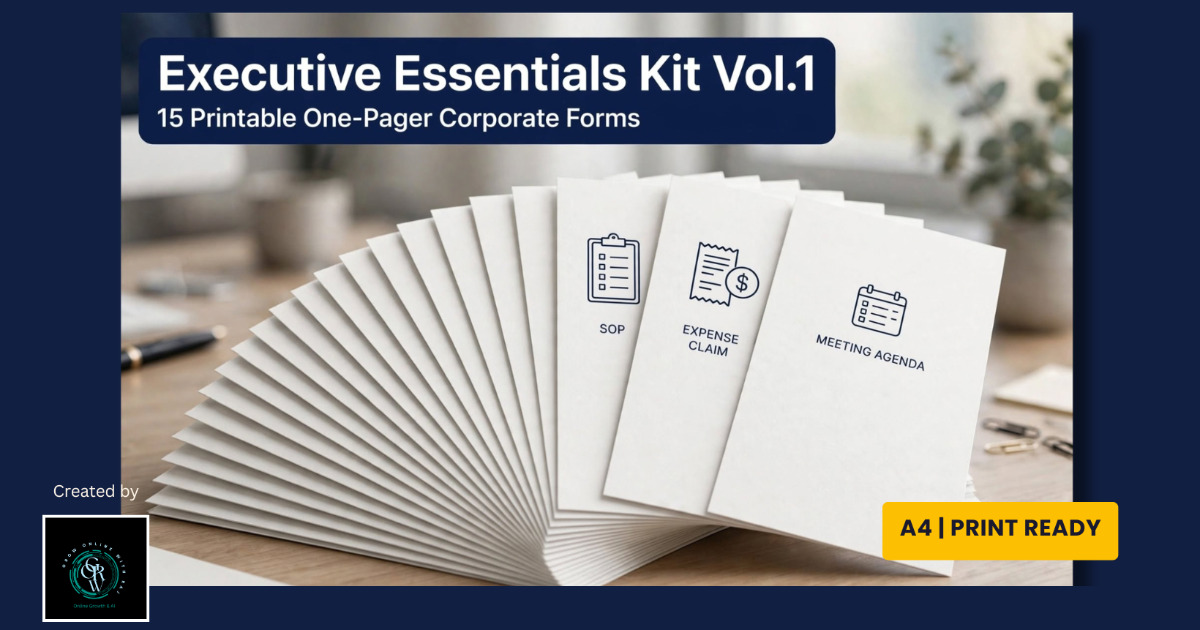 Executive Essentials Kit Vol 1 | 15 Printable Corporate Forms Bundle | A4, image 3