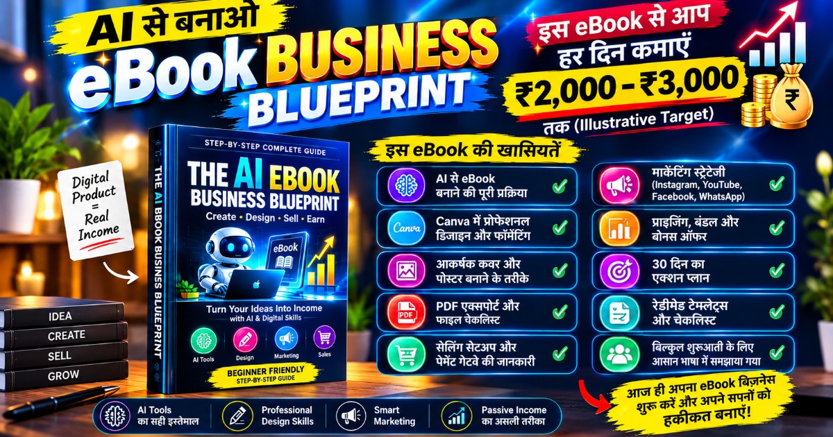 AI Se eBook Banao, Professionally Design Karo & Sell Karke Digital Income Start Karo Create β’ Design β’ Sell β’ Earn β image 2