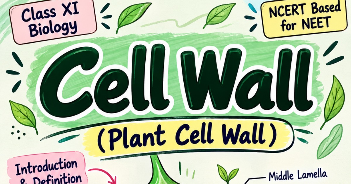 Cell Wall – NEET Biology Ebook | NCERT-Based Complete Notes 📚