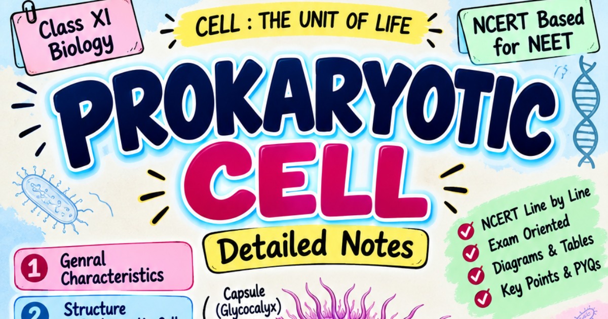 Prokaryotic Cell β Complete NCERT-Based Notes | NEET Biology Ebook