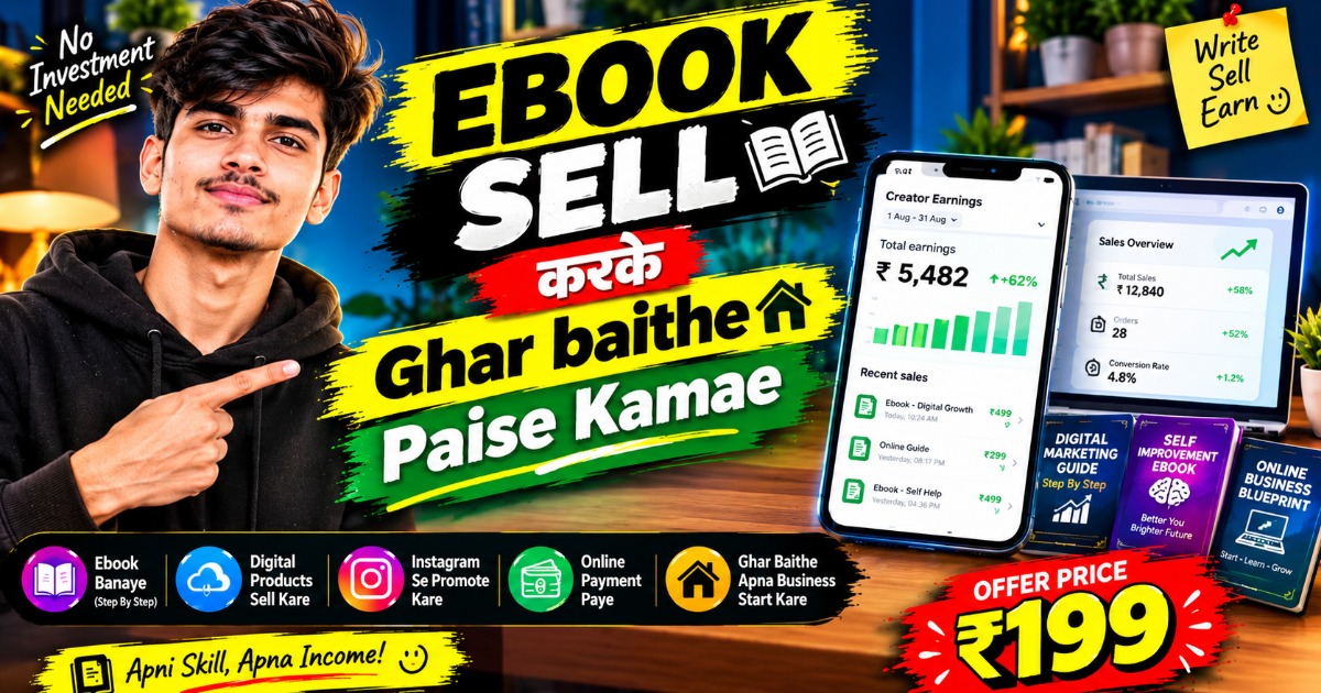 🔥Ebook Selling Se Ghar Baithe Paise Kamaana Sikho 📚💰 | Complete Beginner Guide