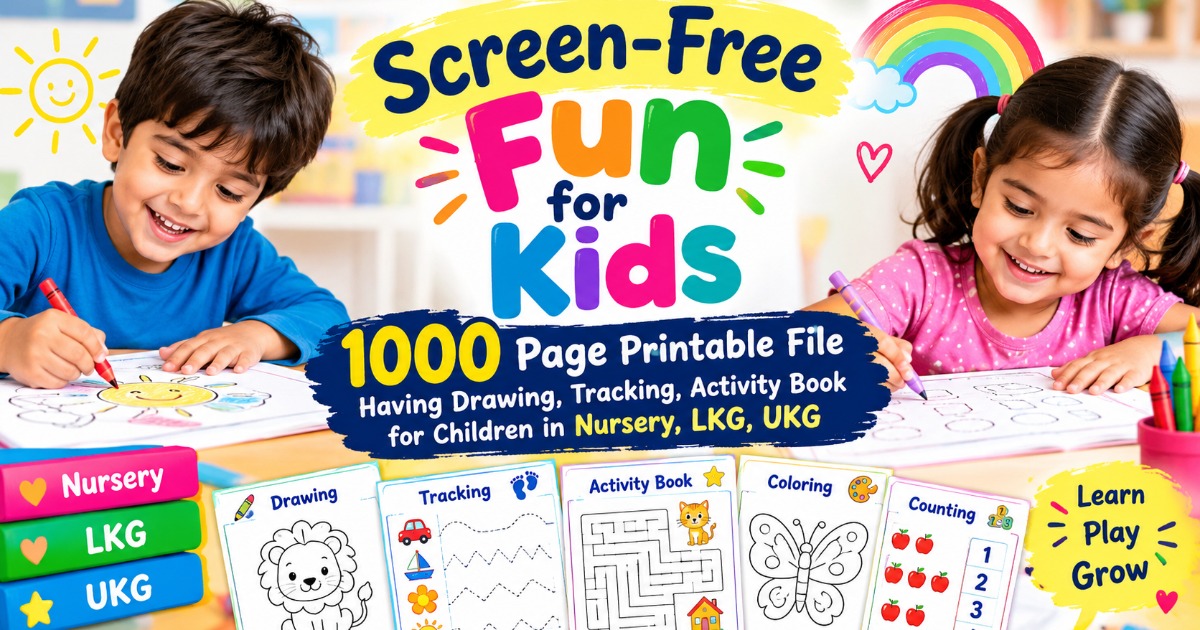 Screen-Free Fun For Kids Activity Pack By BOOKVERSE